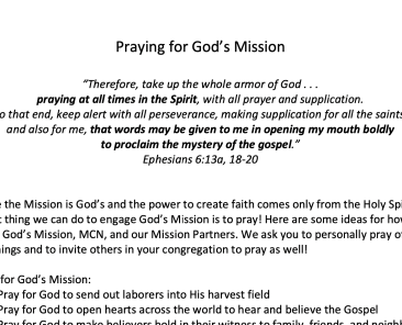 Praying for God's Mission